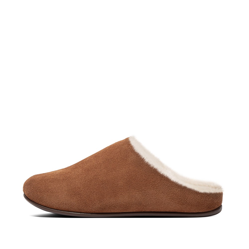 Fitflop Womens Slippers - Chrissie Shearling - Brown - 693-EHGFAD